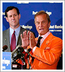 Sen. Rick Santorum, R-Penn and Pat Boone